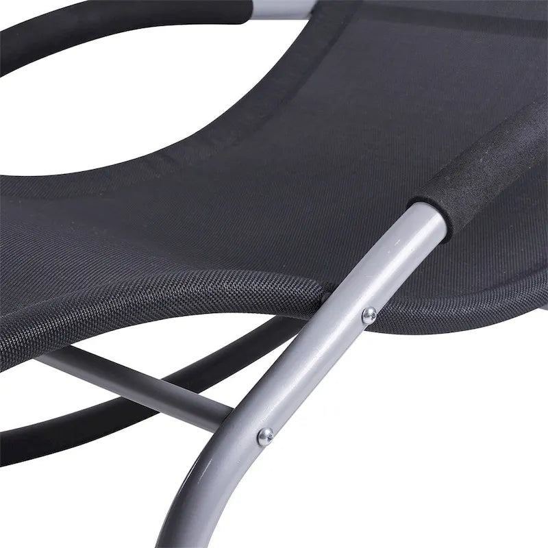 Outdoor Gravity Fabric Rocking Chair with Detachable Pillow