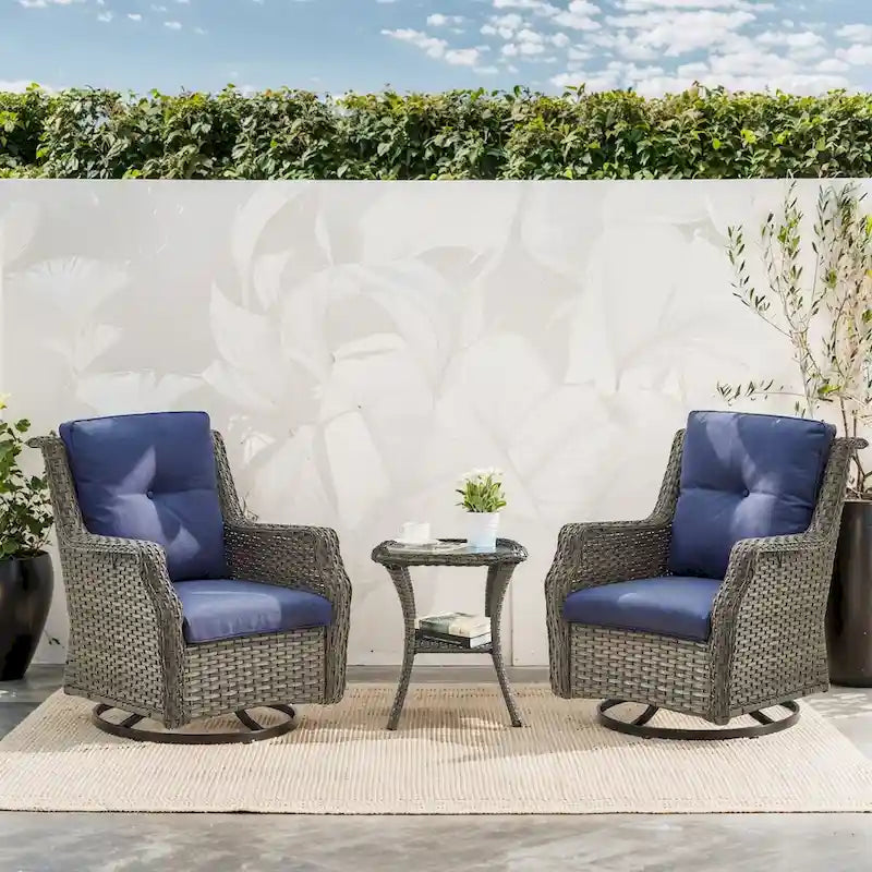 Gymojoy Outdoor High Back Chair Patio Furniture Sofa Set - Grey