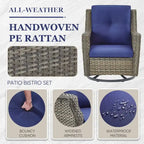 Gymojoy Outdoor High Back Chair Patio Furniture Sofa Set - Grey