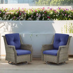 Gymojoy Outdoor High Back Chair Patio Furniture Sofa Set - Grey