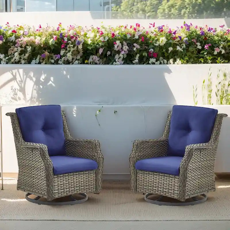 Gymojoy Outdoor High Back Chair Patio Furniture Sofa Set - Grey