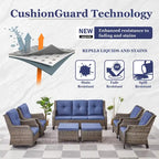 Gymojoy Outdoor High Back Chair Patio Furniture Sofa Set - Grey