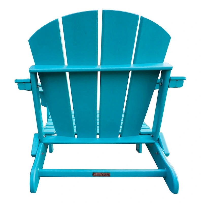 Panama Jack Polyresin Folding Teal Adirondack Chair - 30L x 32W x 36H