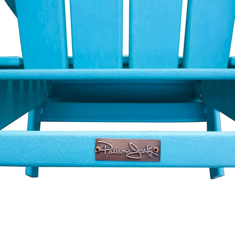 Panama Jack Polyresin Folding Teal Adirondack Chair - 30L x 32W x 36H