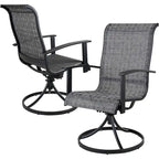 Patio Dining Metal Outdoor Rocking Chair for Lawn Garden Backyard Deck, Black & Grey Plaid(2 Pack) - N/A