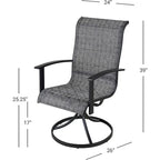 Patio Dining Metal Outdoor Rocking Chair for Lawn Garden Backyard Deck, Black & Grey Plaid(2 Pack) - N/A