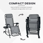 2 Pieces Foldable Reclining Zero Gravity Lounge Rocker with Pillow