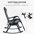 2 Pieces Foldable Reclining Zero Gravity Lounge Rocker with Pillow