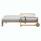 Farmhouse-style Wooden Outdoor Sunbed for 2-Person Relaxation, Outdoor Daybed
