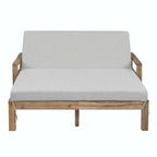 Farmhouse-style Wooden Outdoor Sunbed for 2-Person Relaxation, Outdoor Daybed