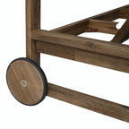 Farmhouse-style Wooden Outdoor Sunbed for 2-Person Relaxation, Outdoor Daybed