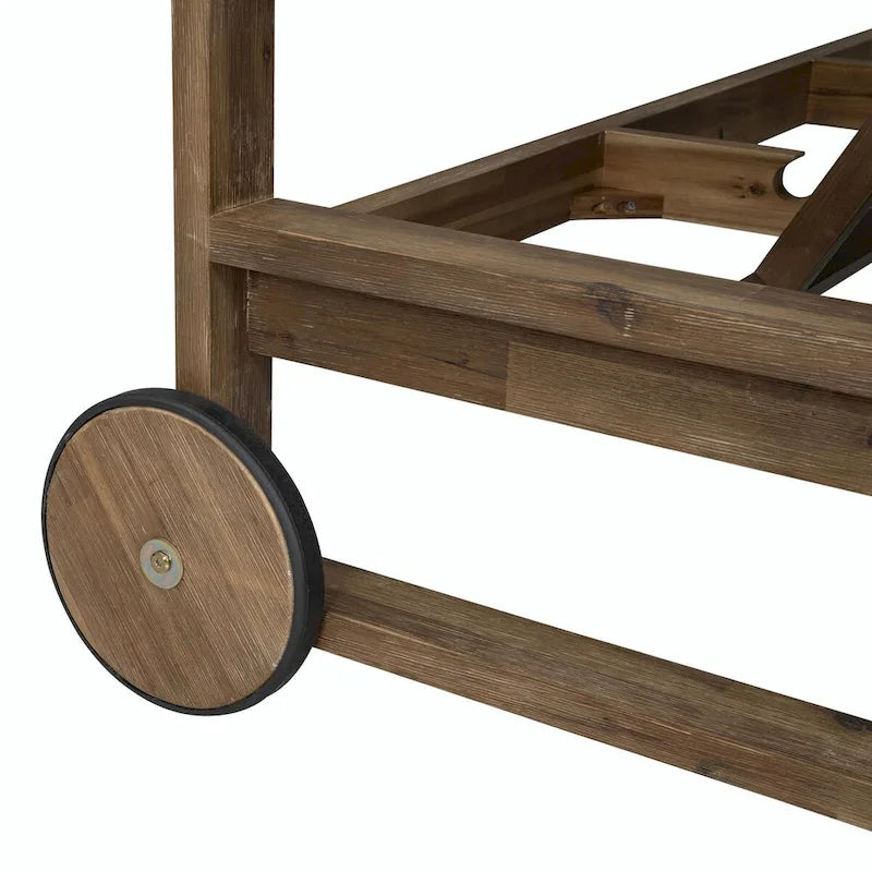 Farmhouse-style Wooden Outdoor Sunbed for 2-Person Relaxation, Outdoor Daybed