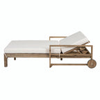 Farmhouse-style Wooden Outdoor Sunbed for 2-Person Relaxation, Outdoor Daybed