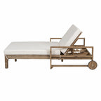 Farmhouse-style Wooden Outdoor Sunbed for 2-Person Relaxation, Outdoor Daybed