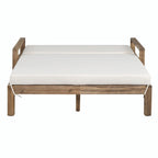 Farmhouse-style Wooden Outdoor Sunbed for 2-Person Relaxation, Outdoor Daybed