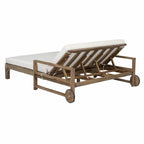 Farmhouse-style Wooden Outdoor Sunbed for 2-Person Relaxation, Outdoor Daybed