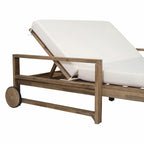 Farmhouse-style Wooden Outdoor Sunbed for 2-Person Relaxation, Outdoor Daybed