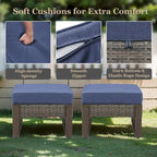 Outdoor Sectional Sofa with Swivel Chair, Ottomans - Grey