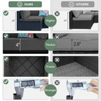 7 Pieces Outdoor Woven Rattan Sectional Sofa,Grey