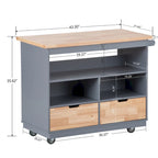 Rolling Kitchen Island Kitchen island Cart Spice Rack Kitchen Cart - 46.00L * 21.70W * 35.62H