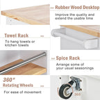 Rolling Kitchen Island Kitchen island Cart Spice Rack Kitchen Cart - 46.00L * 21.70W * 35.62H
