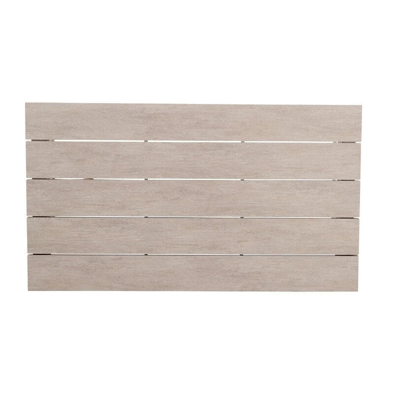 Solid Construction Durable Aluminum Coffee Table,Whitewashed Birch Look