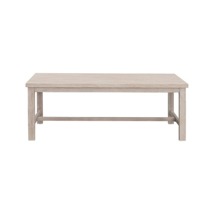 Solid Construction Durable Aluminum Coffee Table,Whitewashed Birch Look