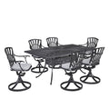 Grenada Charcoal Aluminum 7 Piece Outdoor Dining Set - 72 x 29 x 42