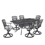 Grenada Charcoal Aluminum 7 Piece Outdoor Dining Set - 72 x 29 x 42