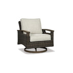 Signature Design by Ashley Paradise Trail Medium Brown/Beige Outdoor Sofa, Lounge Chairs and Fire Pit Table - 84W x 34D x 37H