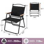 Portable Camping Chair, Lightweight Foldable Lawn Chair, Ultralight Backpacking Chair for Outdoor Camp, Hiking, Sport, Travel,
