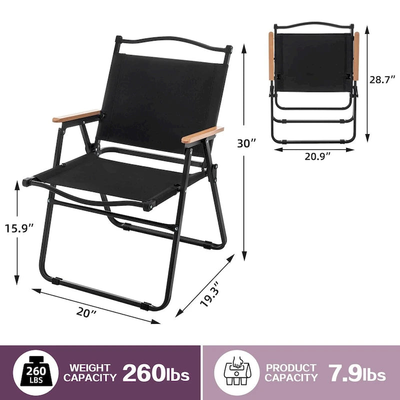 Portable Camping Chair, Lightweight Foldable Lawn Chair, Ultralight Backpacking Chair for Outdoor Camp, Hiking, Sport, Travel,