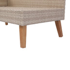 3-Piece Outdoor Patio Wicker Rattan Furniture Sofa Set with Dark Grey Cushion - 73.62X48.03