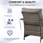 2 Club Chair,2 Ottoman, 3-seat Sofa and Coffee Table - Brown