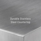 Crosley Cambridge Stainless Steel Top Portable Kitchen Island in Black Finish - N/A