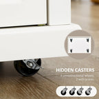 Rolling Adjustable Shelf Kitchen Island with Drawer and 2 Towel Racks