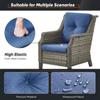 3PCS Outdoor Patio Rattan Furniture Set - Grey
