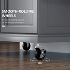 Rolling Kitchen Island on Wheels with Stainless Steel Countertop