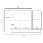 Dorchester 6-Shelf 6-Door 2-piece Kitchen Set, Kitchen Island and Pantry Cabinet White and Light Oak