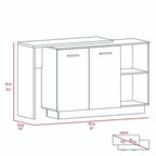 Dorchester 6-Shelf 6-Door 2-piece Kitchen Set, Kitchen Island and Pantry Cabinet White and Light Oak
