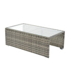8 Piece Patio Sectional Wicker Rattan Outdoor Furniture Sofa Set with One Storage Box Under Seat