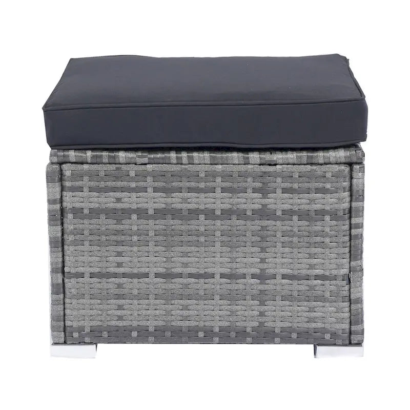 8 Piece Patio Sectional Wicker Rattan Outdoor Furniture Sofa Set with One Storage Box Under Seat