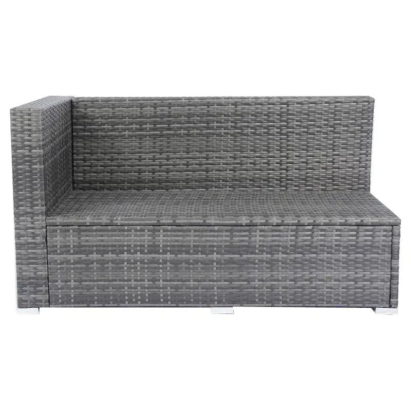 8 Piece Patio Sectional Wicker Rattan Outdoor Furniture Sofa Set with One Storage Box Under Seat