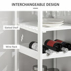 Rolling Kitchen Island with Storage, Wine Rack, Shelves, Drawer, and Cabinet