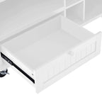 Rubberwood Kitchen Cart with Drop Leaf, Microwave storage rack, Exterior Shelves, and 2 drawers