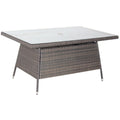 Outdoor Patio Dining Table with Clear Tempered Glass
