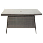 Outdoor Patio Dining Table with Clear Tempered Glass