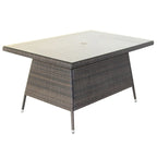 Outdoor Patio Dining Table with Clear Tempered Glass