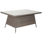 Outdoor Patio Dining Table with Clear Tempered Glass