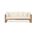 Outdoor Daybed Acacia Wood, Water-Resistant Cushions by Christopher Knight Home